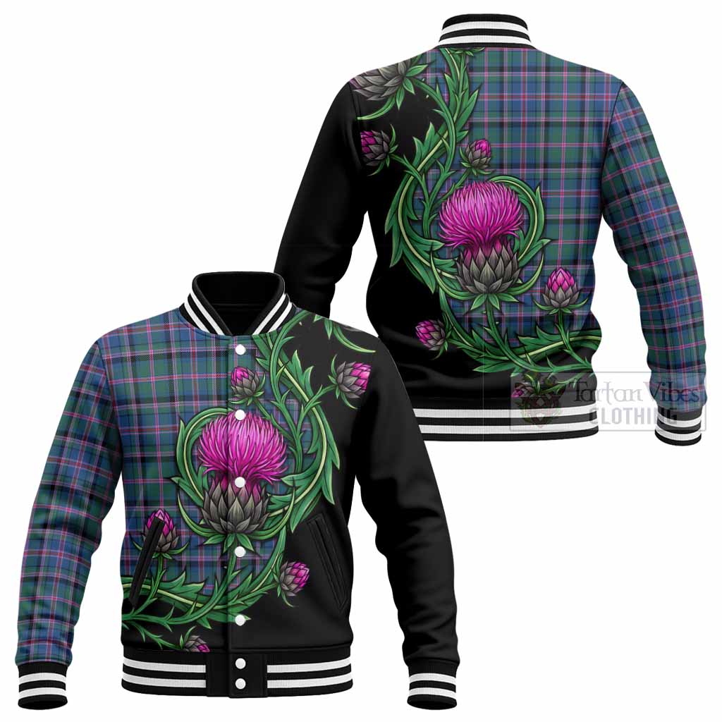 Cooper Tartan Baseball Jacket Resilient Scottish Thistle - Tartan Vibes Clothing