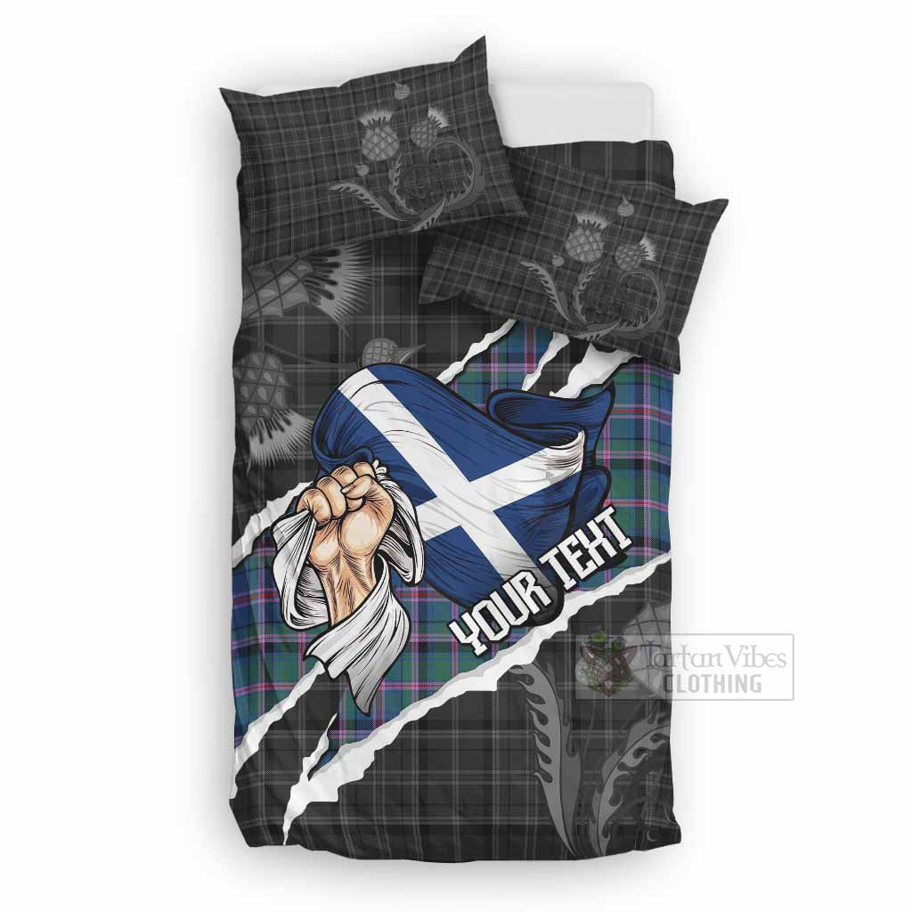 Cooper Tartan Bedding Set Hands with Scotland National Flags