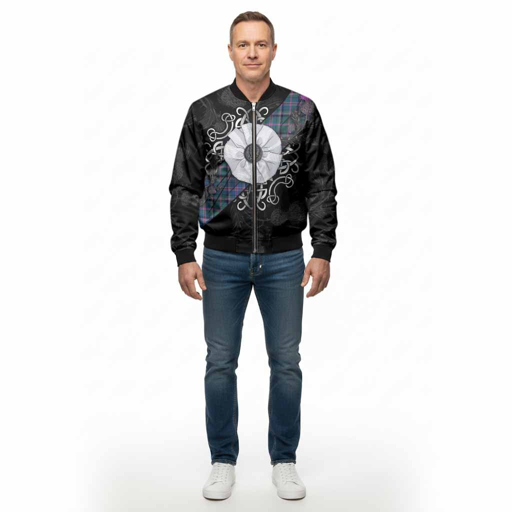 Cooper Tartan Bomber Jacket Jacobite White Rose - Tartan Vibes Clothing
