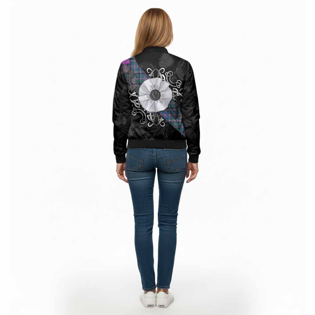 Cooper Tartan Bomber Jacket Jacobite White Rose - Tartan Vibes Clothing