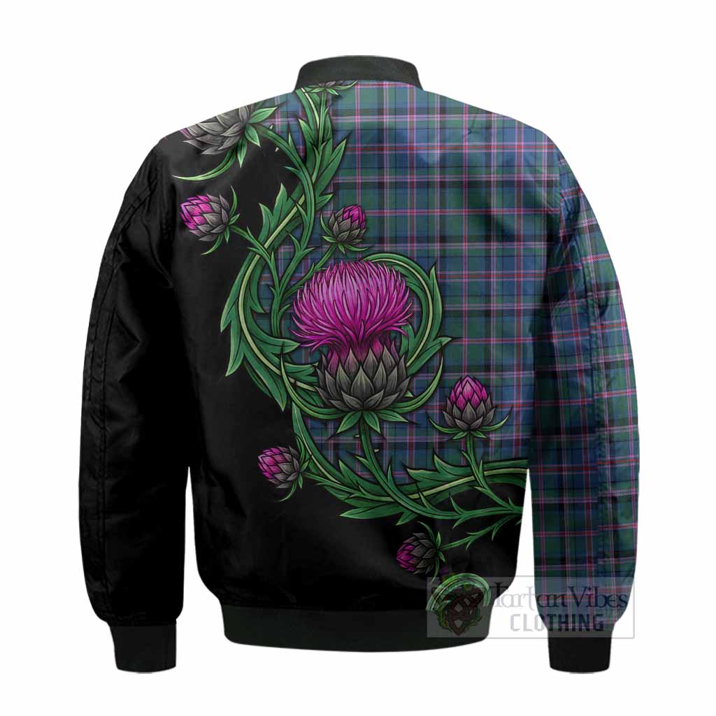 Cooper Tartan Bomber Jacket Resilient Scottish Thistle - Tartan Vibes Clothing