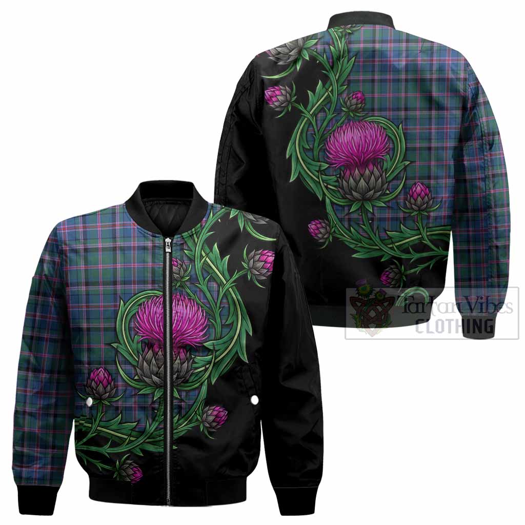 Cooper Tartan Bomber Jacket Resilient Scottish Thistle - Tartan Vibes Clothing