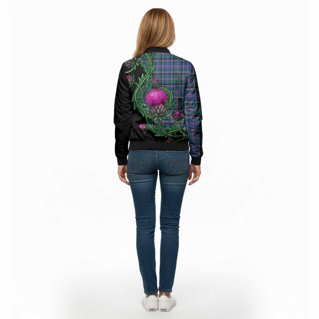 Cooper Tartan Bomber Jacket Resilient Scottish Thistle - Tartan Vibes Clothing
