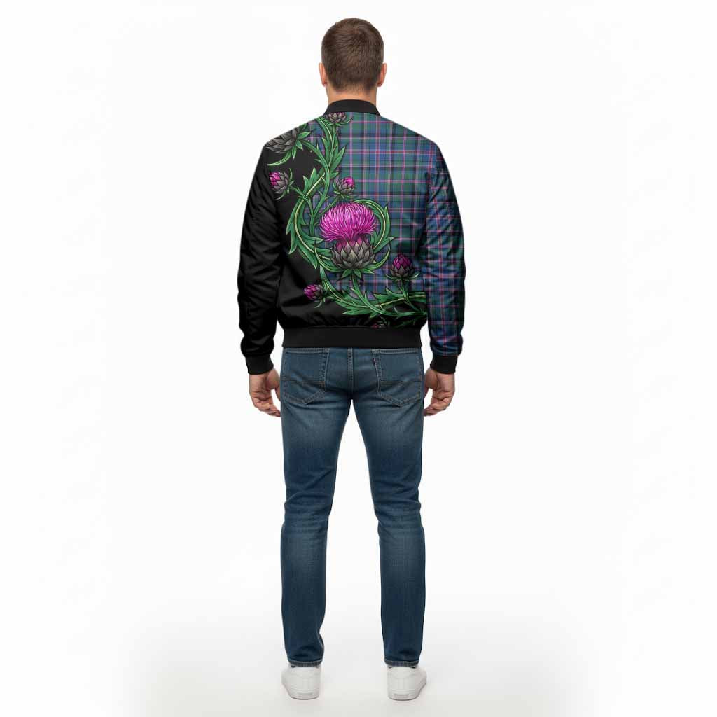 Cooper Tartan Bomber Jacket Resilient Scottish Thistle - Tartan Vibes Clothing
