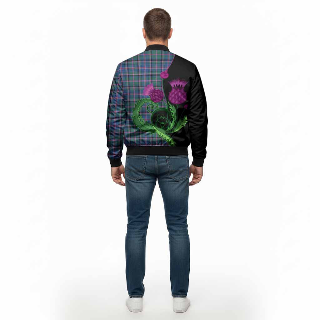 Cooper Tartan Bomber Jacket Traditional Scottish Thistle