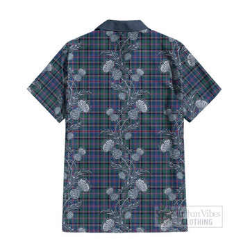 Cooper Tartan Cotton Hawaiian Shirt Seamless Scottish Thistle Flowers