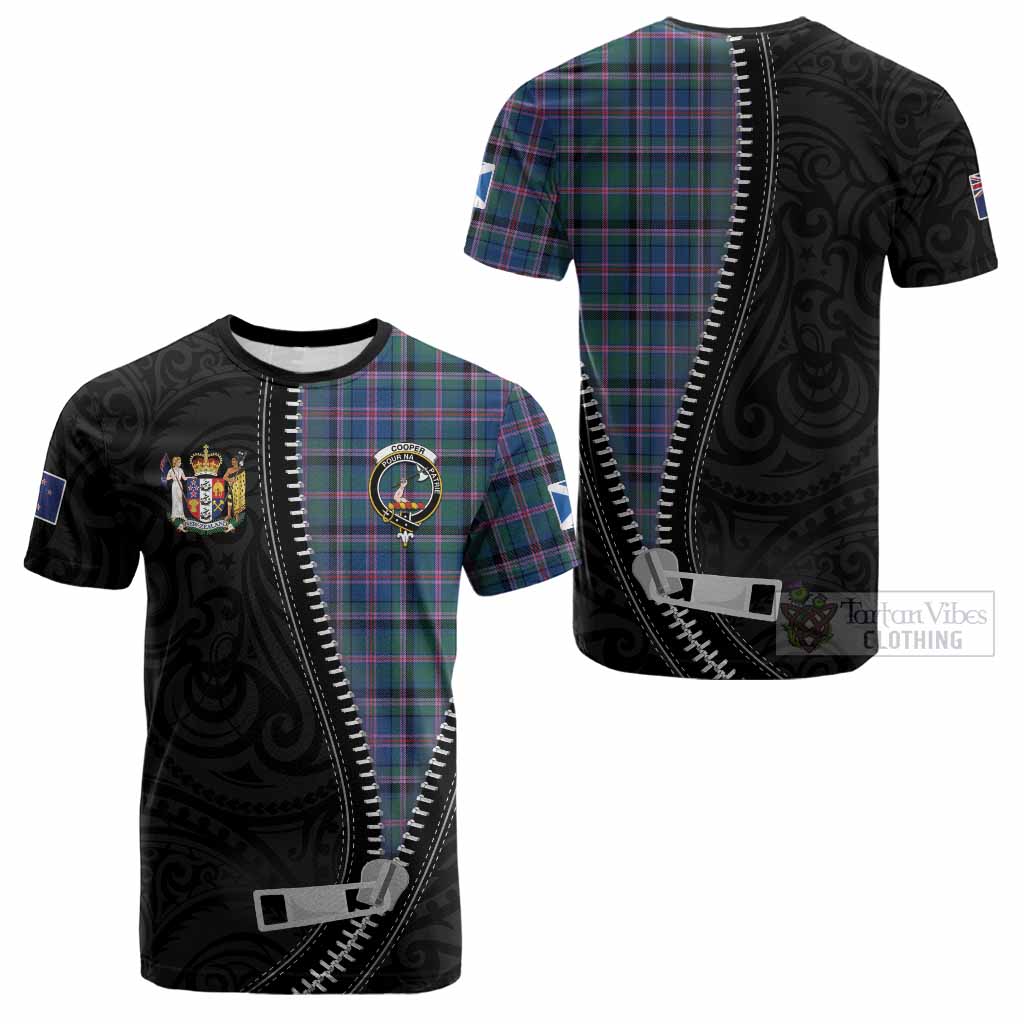 Cooper Tartan Cotton T-shirt New Zealand Pattern Unique Zipper Stylized