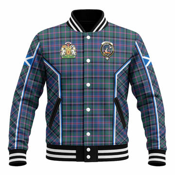 Cooper Tartan Crest Baseball Jacket Scotland Coat of Arm Flag Style