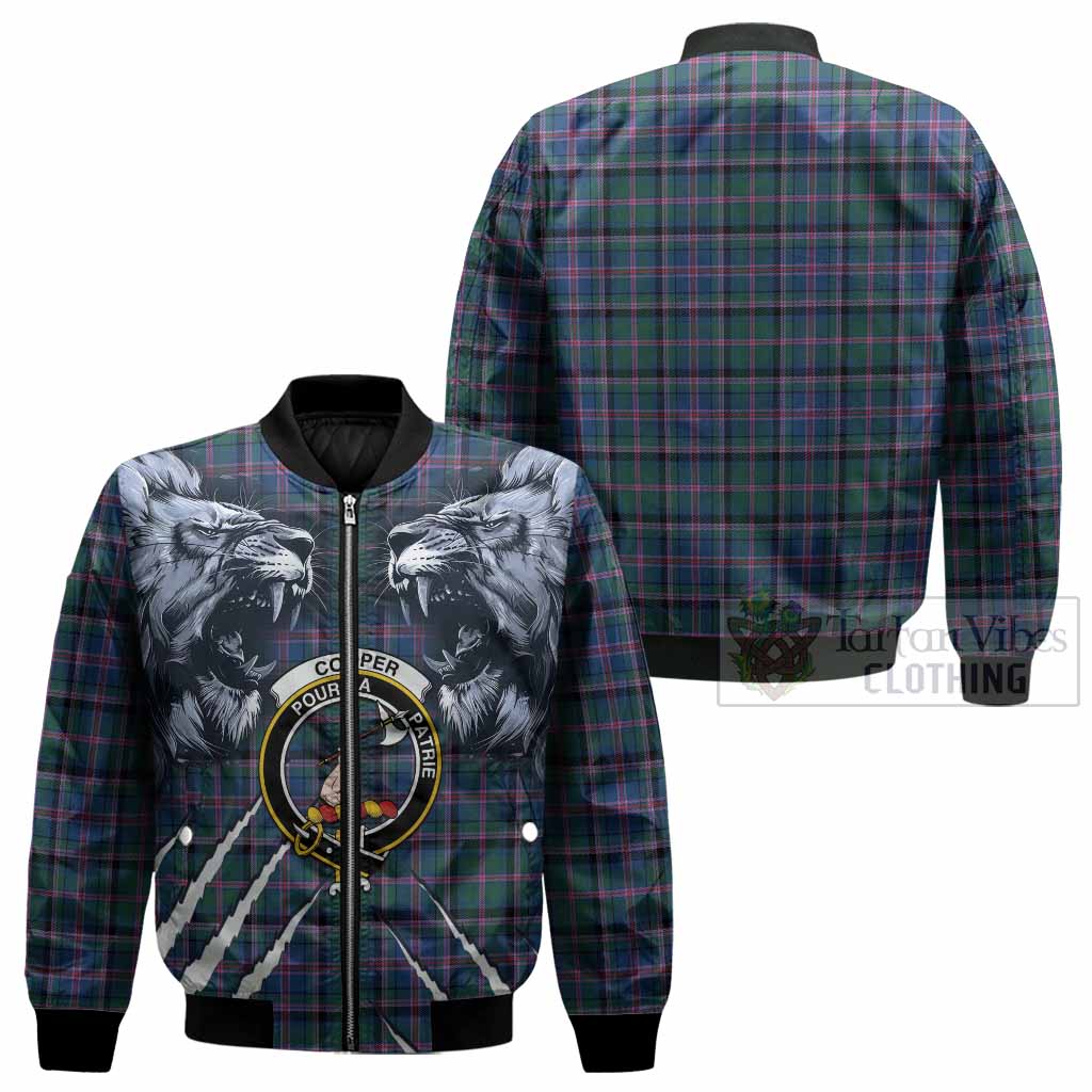 Cooper Tartan Crest Bomber Jacket Ferocious Lion Style