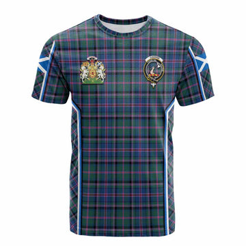 Cooper Tartan Crest Cotton T-shirt Scotland Coat of Arm Flag Style - Tartan Vibes Clothing