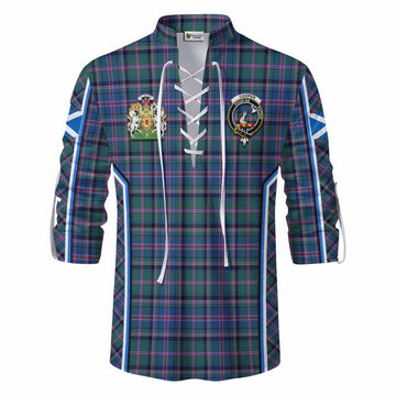 Cooper Tartan Crest Ghillie Kilt Shirt Scotland Coat of Arm Flag Style