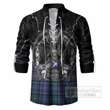 Cooper Tartan Crest Ghillie Shirt Celtic Odin's Raven Legacy
