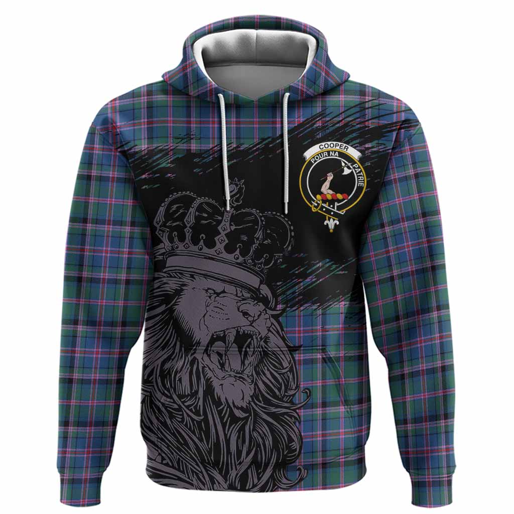 Cooper Tartan Crest Hoodie Crowned Lion Heritage Style