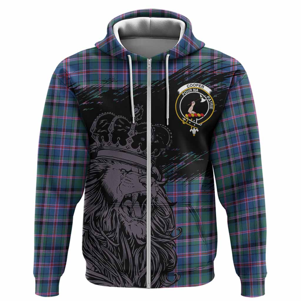 Cooper Tartan Crest Hoodie Crowned Lion Heritage Style