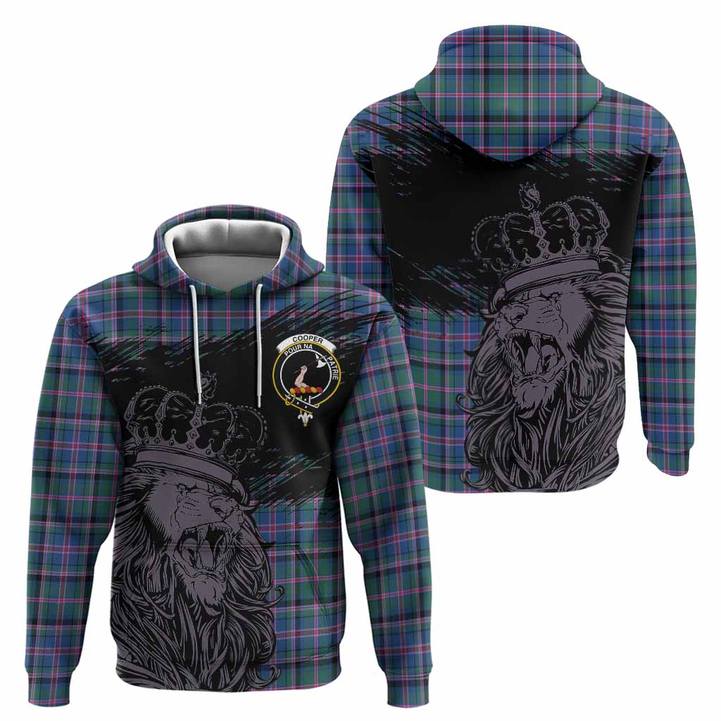 Cooper Tartan Crest Hoodie Crowned Lion Heritage Style