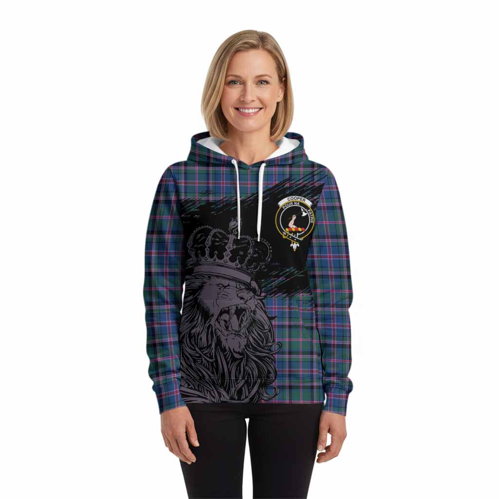 Cooper Tartan Crest Hoodie Crowned Lion Heritage Style