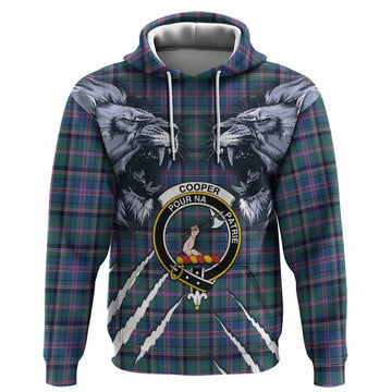 Cooper Tartan Crest Hoodie Ferocious Lion Style