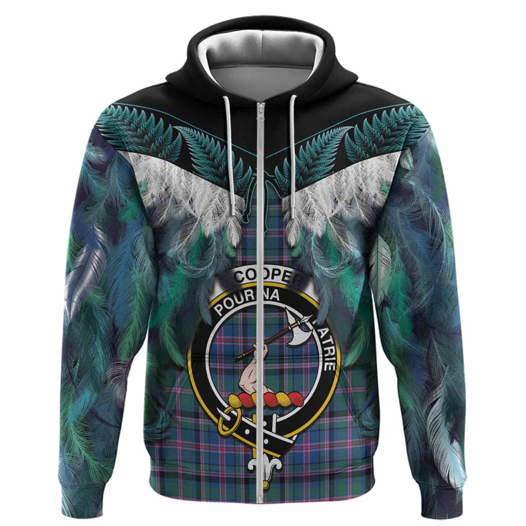 Cooper Tartan Crest Hoodie New Zealand Maori Korowai Cloak