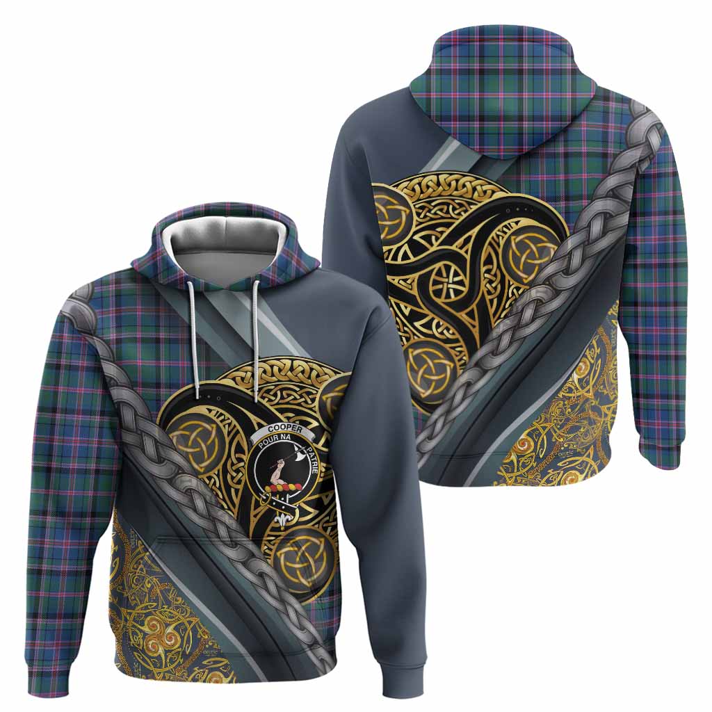 Cooper Tartan Crest Hoodie Scottish Triskele Celtic
