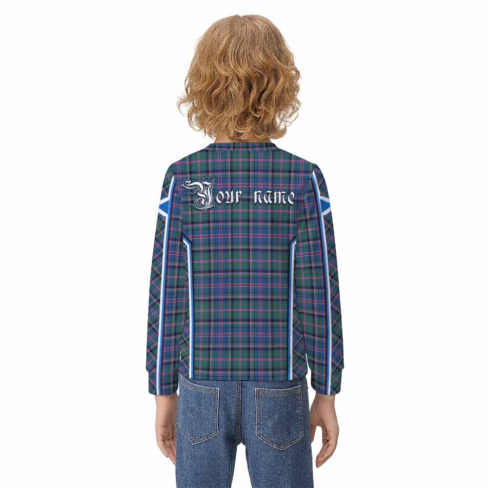 Cooper Tartan Crest Kid Knitted Sweatshirt Scotland Coat of Arm Flag Style - Tartan Vibes Clothing