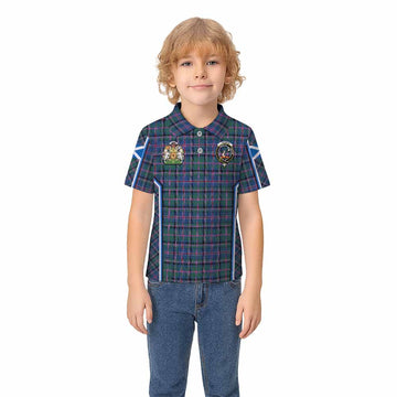 Cooper Tartan Crest Kid Polo Shirt Scotland Coat of Arm Flag Style - Tartan Vibes Clothing