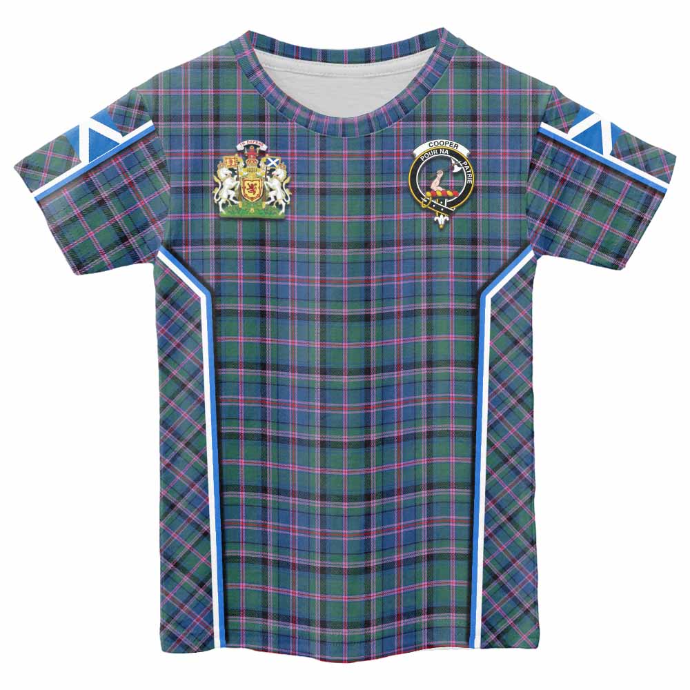 Cooper Tartan Crest Kid T-shirt Scotland Coat of Arm Flag Style - Tartan Vibes Clothing