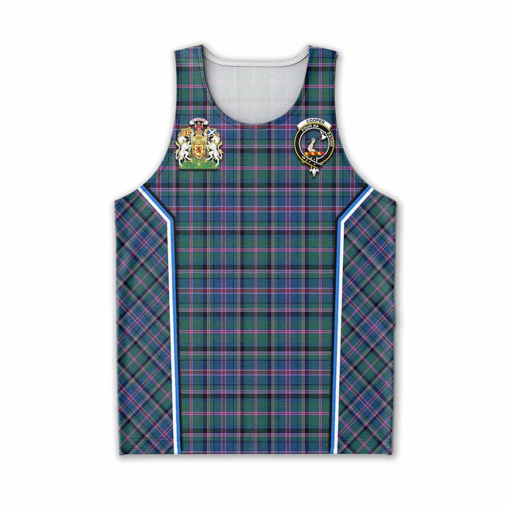 Cooper Tartan Crest Men Tank Top Scotland Coat of Arm Flag Style - Tartan Vibes Clothing
