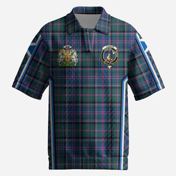 Cooper Tartan Crest Men’s Polo Sweater Top Scotland Coat of Arm Flag Style