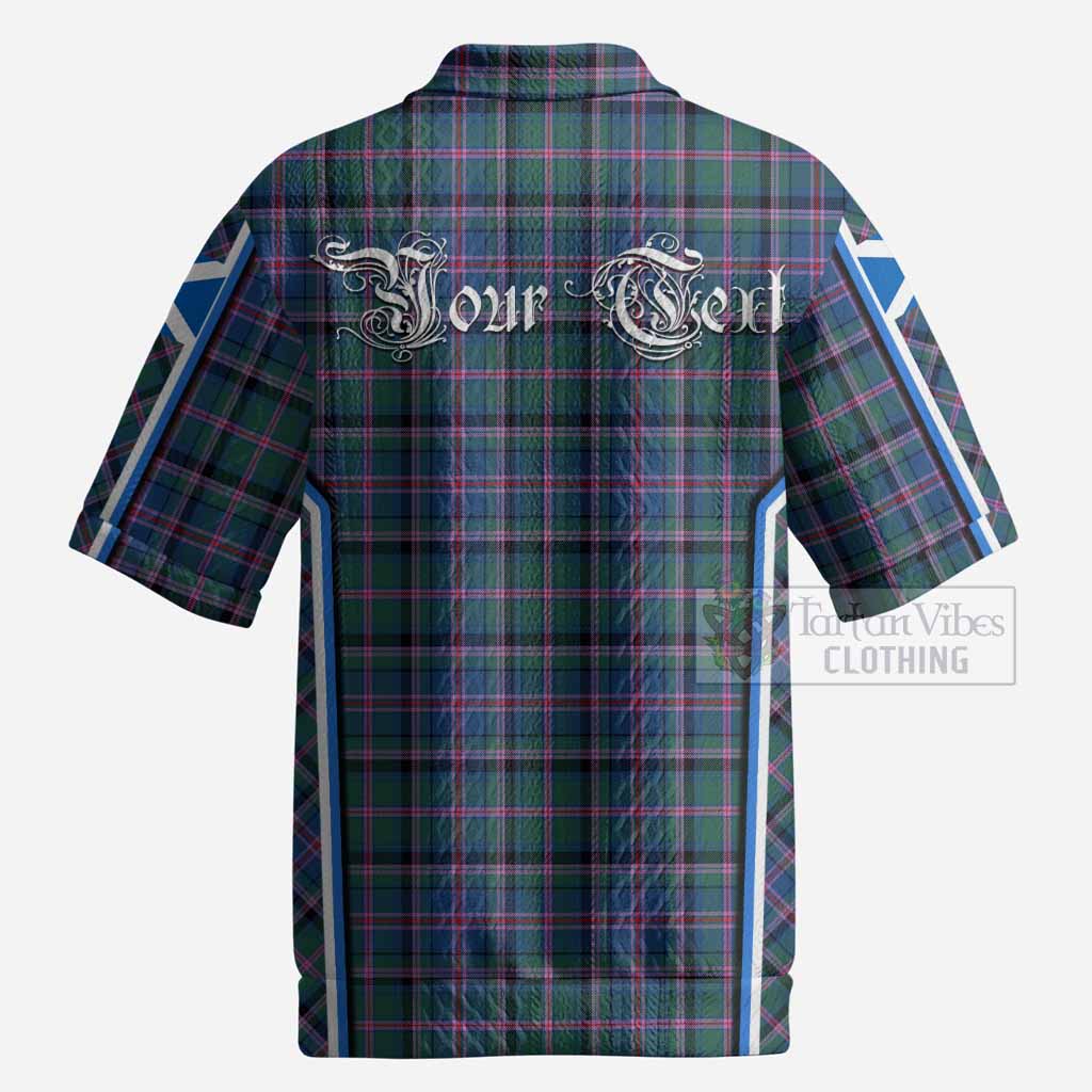 Cooper Tartan Crest Men’s Polo Sweater Top Scotland Coat of Arm Flag Style