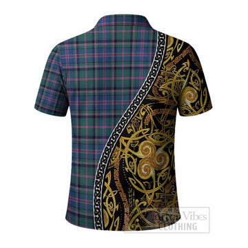 Cooper Tartan Crest Polo Shirt Celtic Knot and Triple Trickle Spiral Symbols
