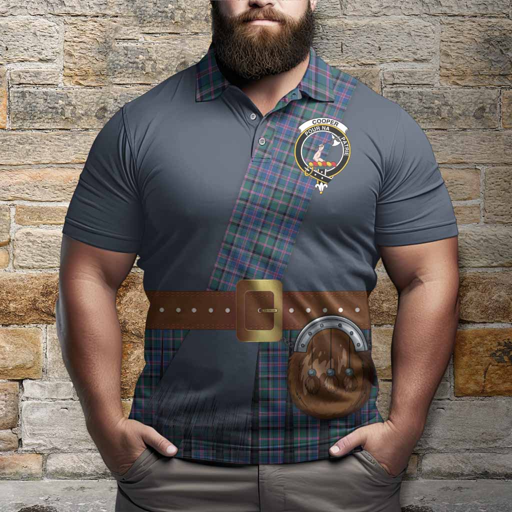 Cooper Tartan Crest Polo Shirt Kilt Costume Style