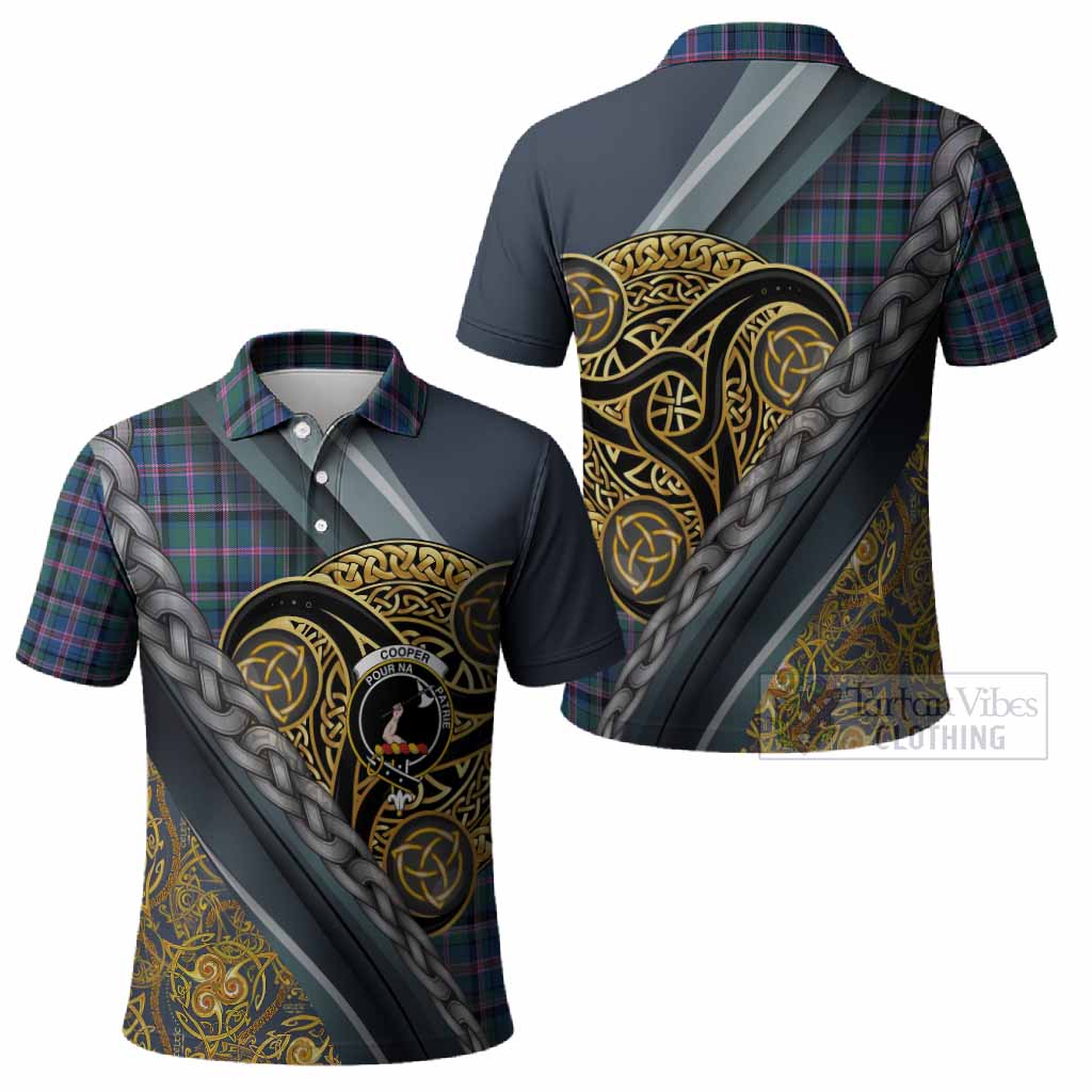Cooper Tartan Crest Polo Shirt Scottish Triskele Celtic