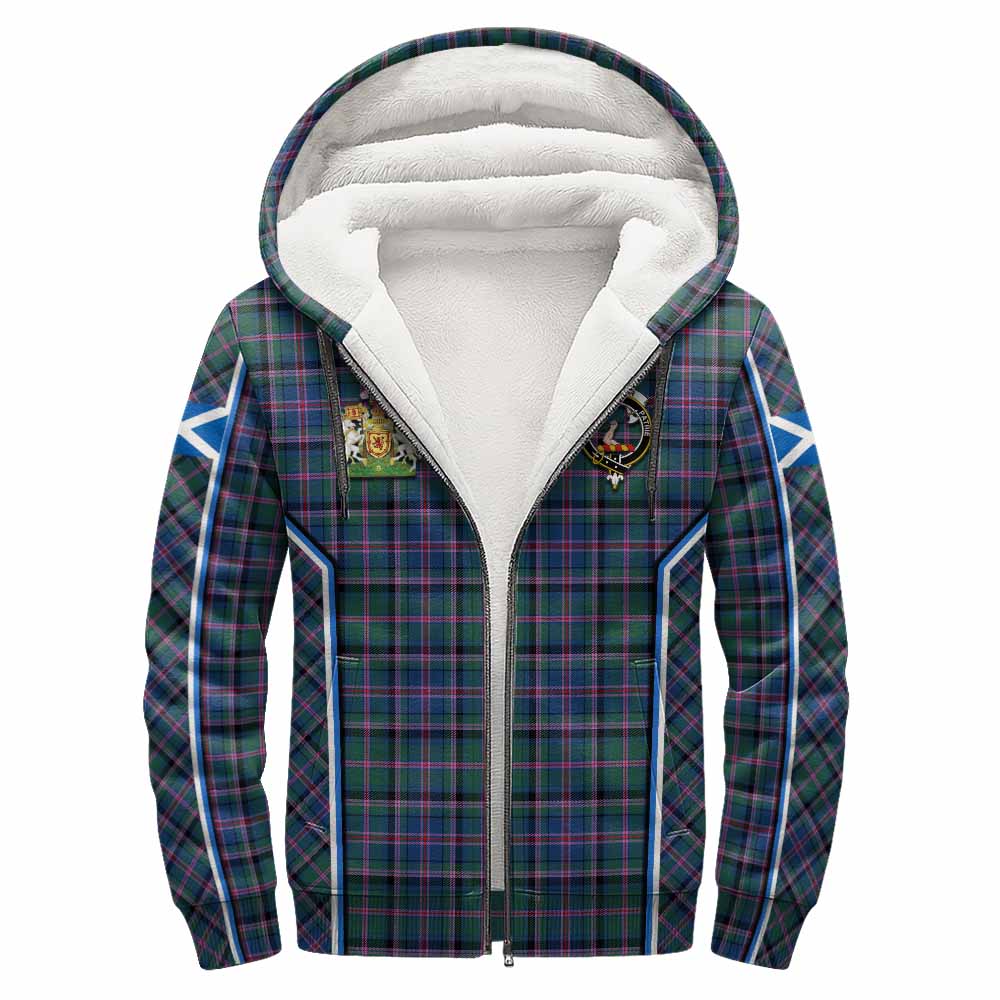 Cooper Tartan Crest Sherpa Hoodie Scotland Coat of Arm Flag Style - Tartan Vibes Clothing