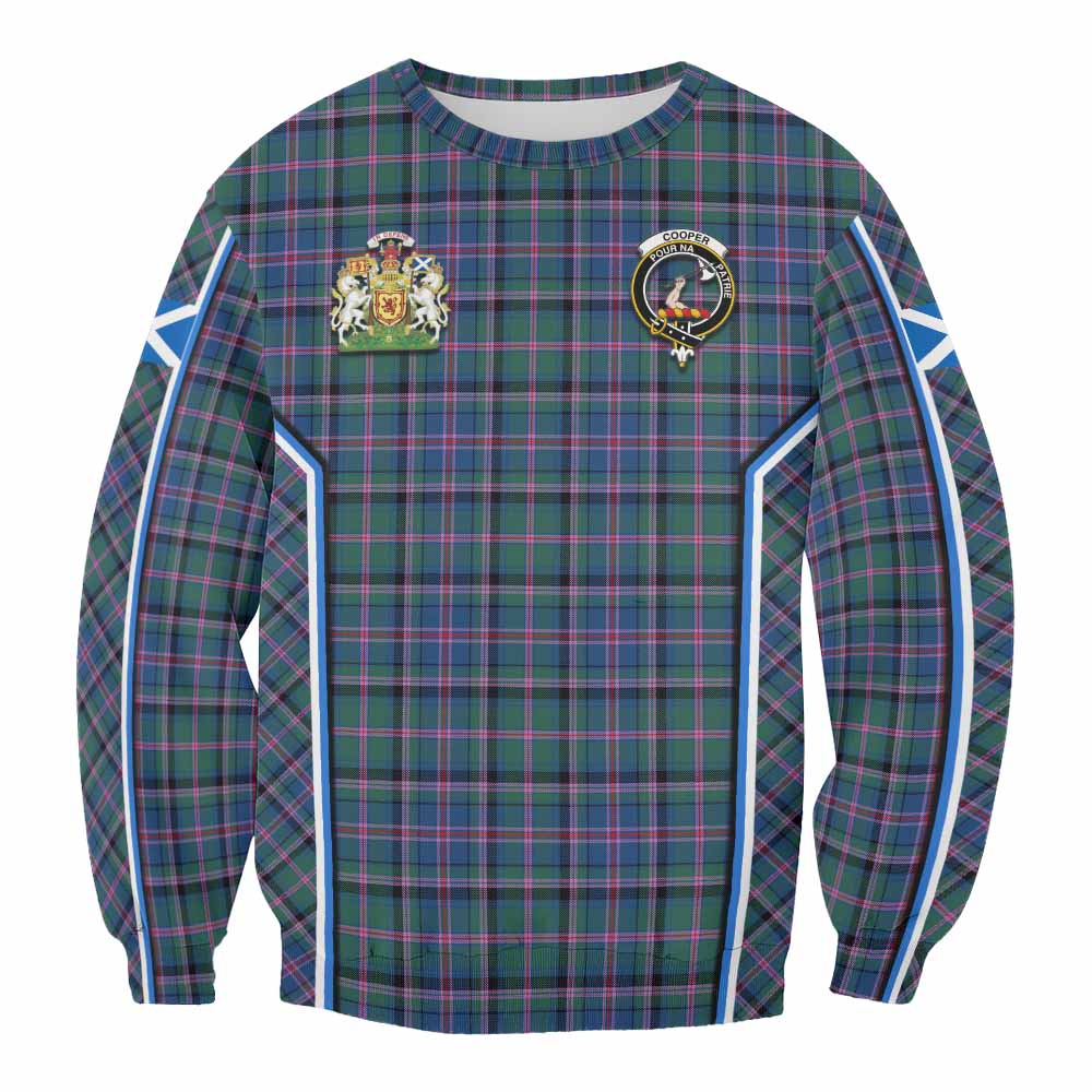 Cooper Tartan Crest Sweatshirt Scotland Coat of Arm Flag Style - Tartan Vibes Clothing