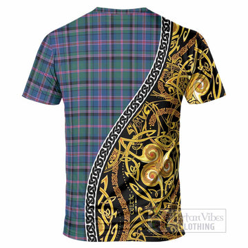 Cooper Tartan Crest T-Shirt Celtic Knot and Triple Trickle Spiral Symbols