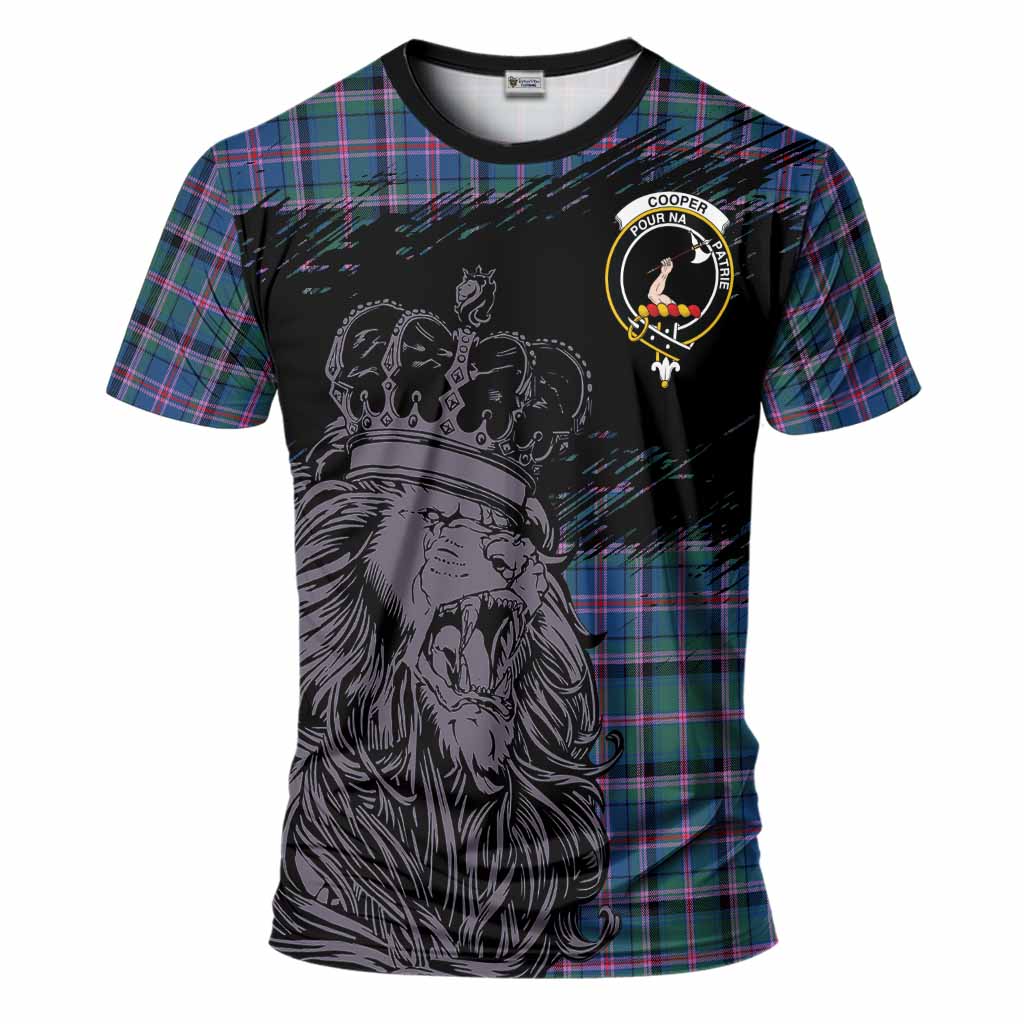 Cooper Tartan Crest T-Shirt Crowned Lion Heritage Style
