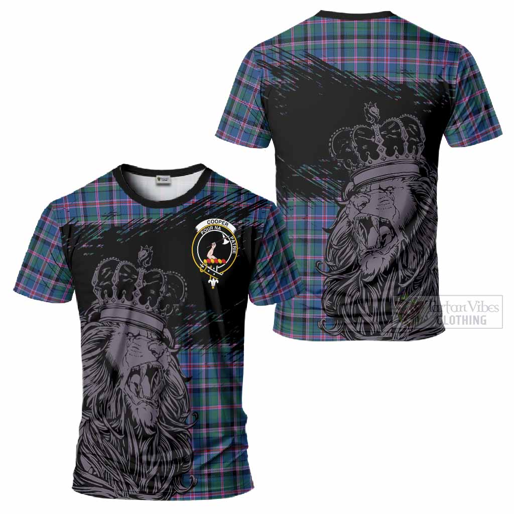 Cooper Tartan Crest T-Shirt Crowned Lion Heritage Style