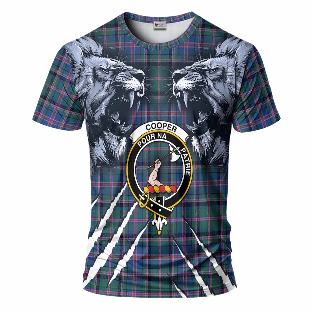 Cooper Tartan Crest T-Shirt Ferocious Lion Style