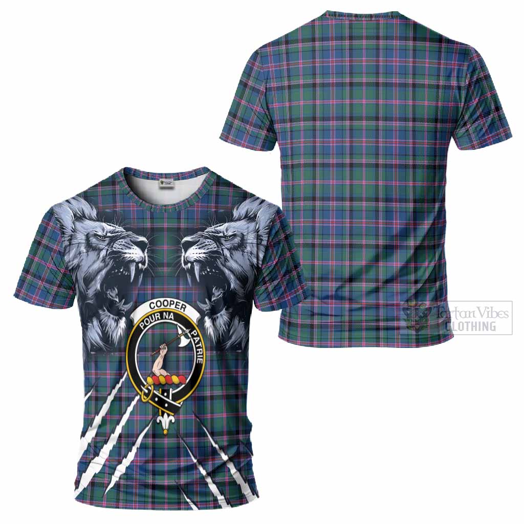 Cooper Tartan Crest T-Shirt Ferocious Lion Style
