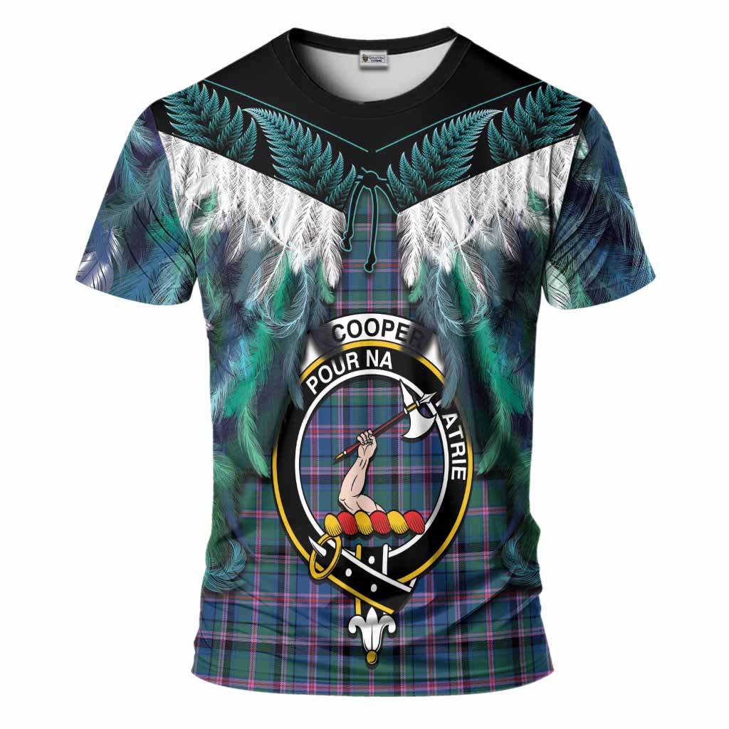 Cooper Tartan Crest T-Shirt New Zealand Maori Korowai Cloak