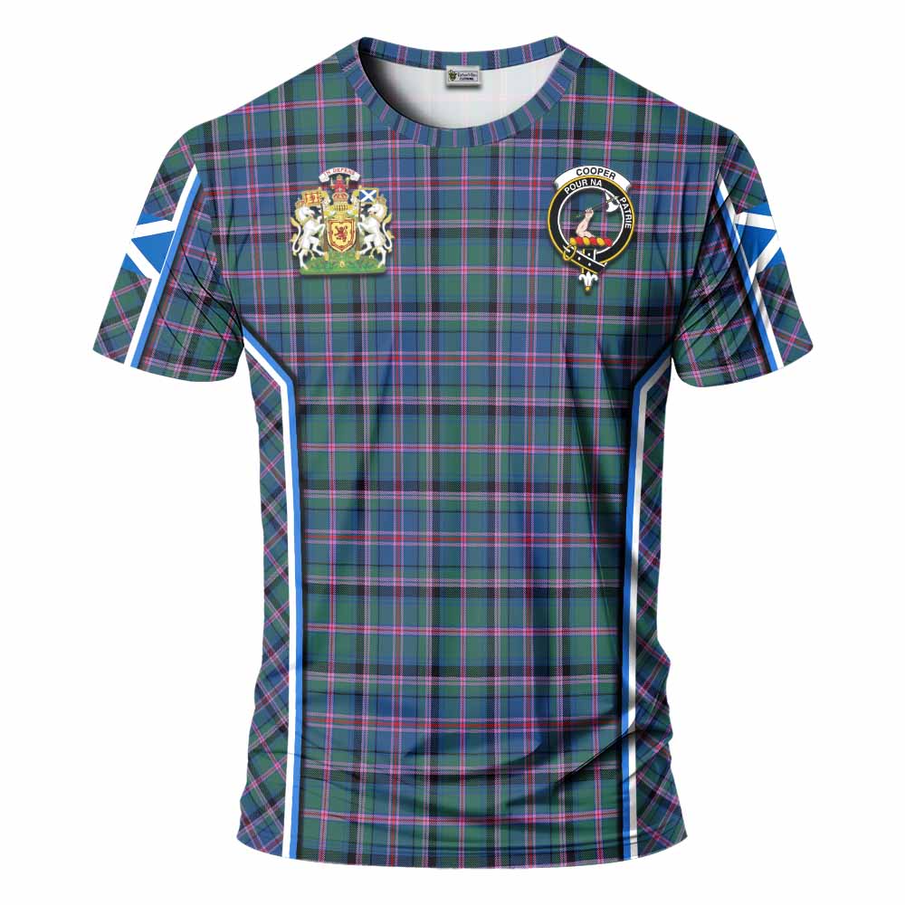 Cooper Tartan Crest T-shirt Scotland Coat of Arm Flag Style - Tartan Vibes Clothing