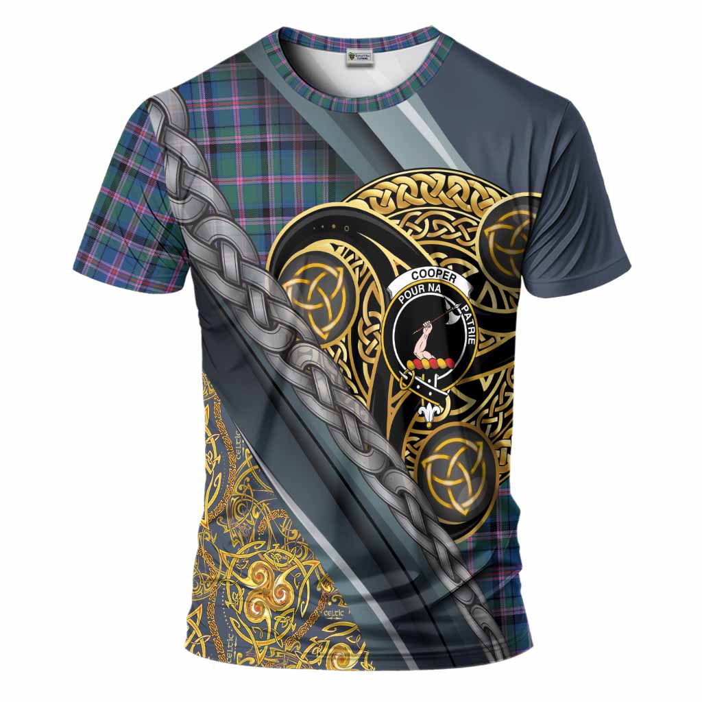 Cooper Tartan Crest T-Shirt Scottish Triskele Celtic
