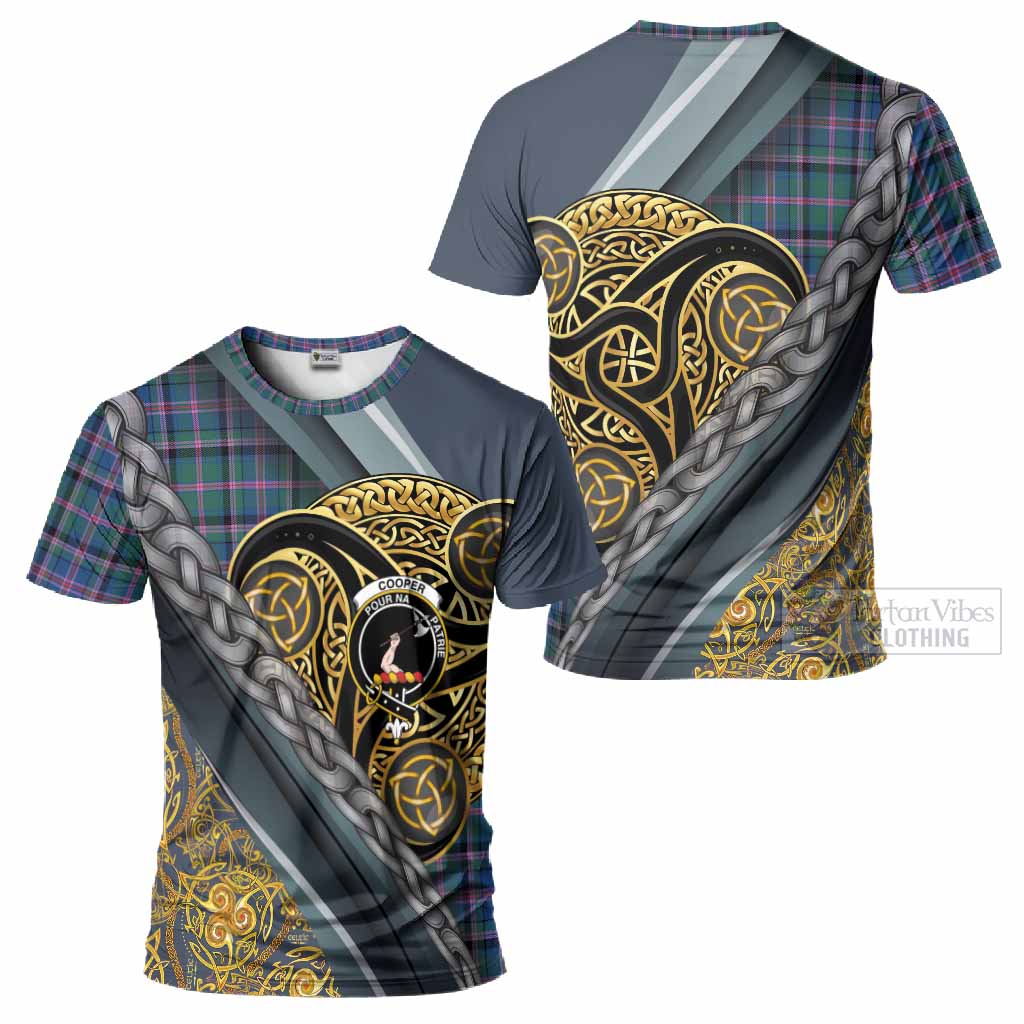 Cooper Tartan Crest T-Shirt Scottish Triskele Celtic