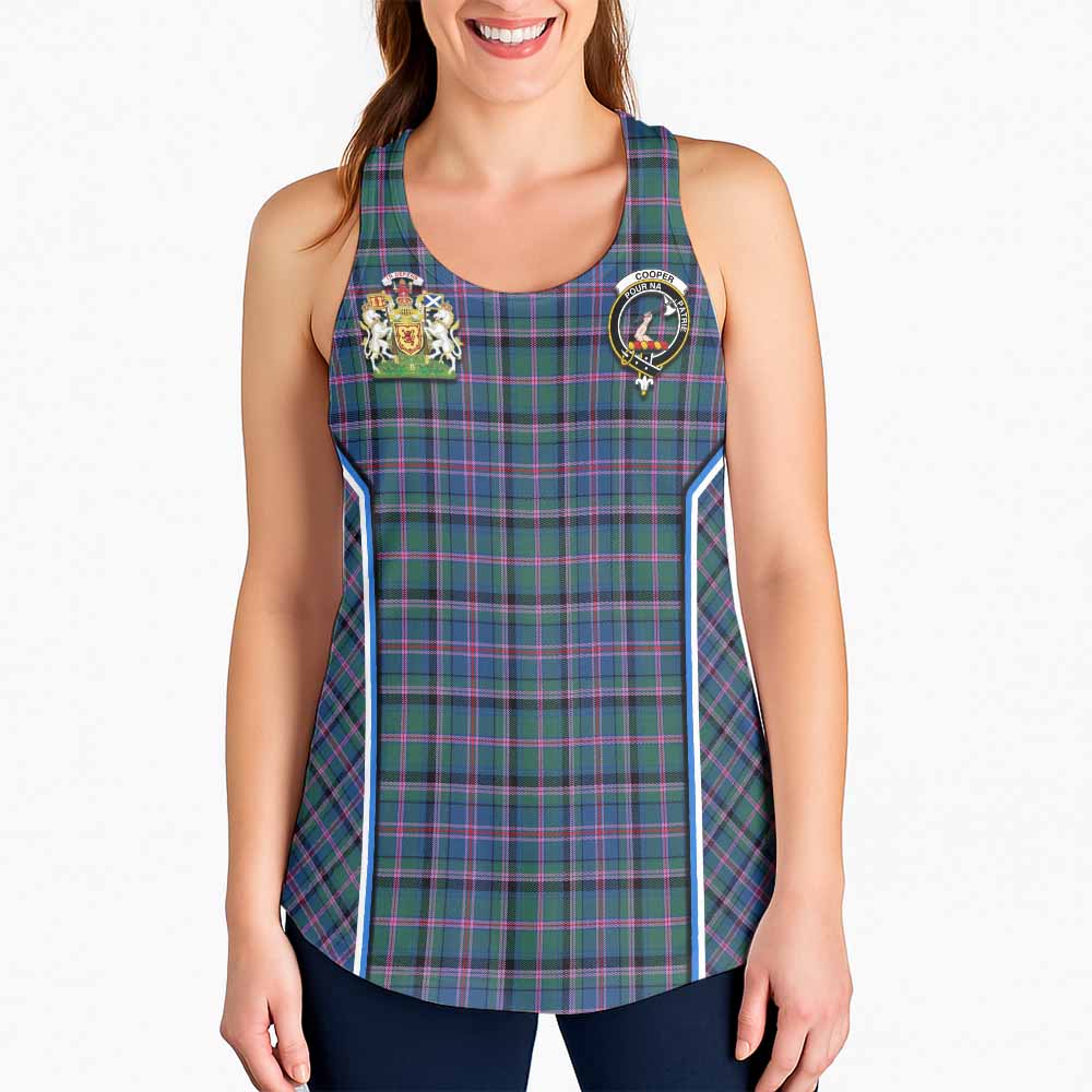 Cooper Tartan Crest Women Racerback Tanks Scotland Coat of Arm Flag Style - Tartan Vibes Clothing