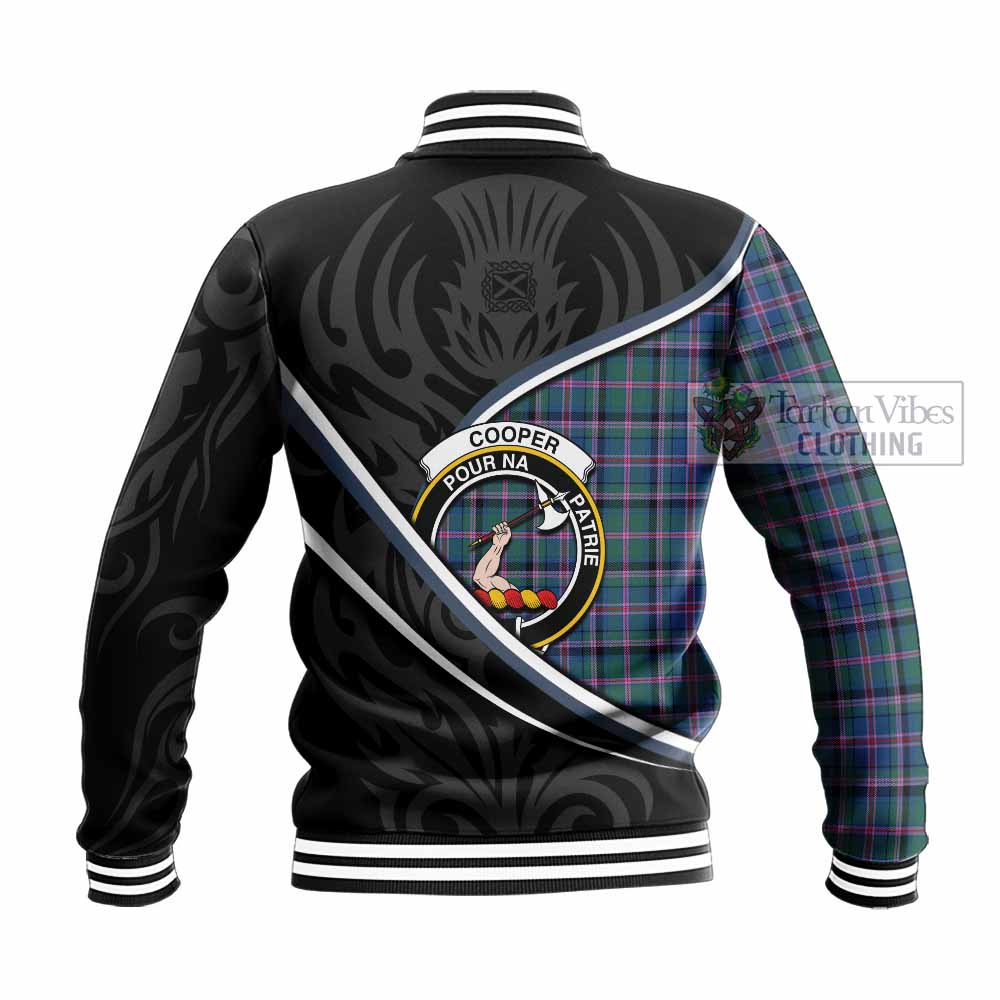 Cooper Tartan Family Crest Baseball Jacket Celtic Scottish Thistle Floral - Tartan Vibes Clothing