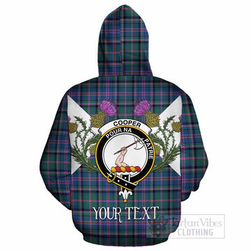 Cooper Tartan Family Crest Cotton Hoodie Scottish Burns Night Thistle Floral