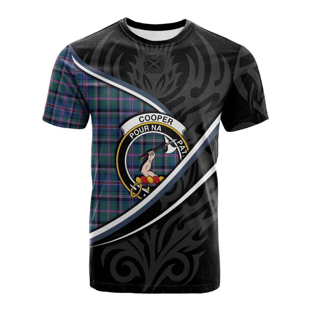 Cooper Tartan Family Crest Cotton T-shirt Celtic Scottish Thistle Floral - Tartan Vibes Clothing