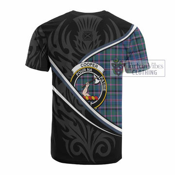 Cooper Tartan Family Crest Cotton T-shirt Celtic Scottish Thistle Floral - Tartan Vibes Clothing
