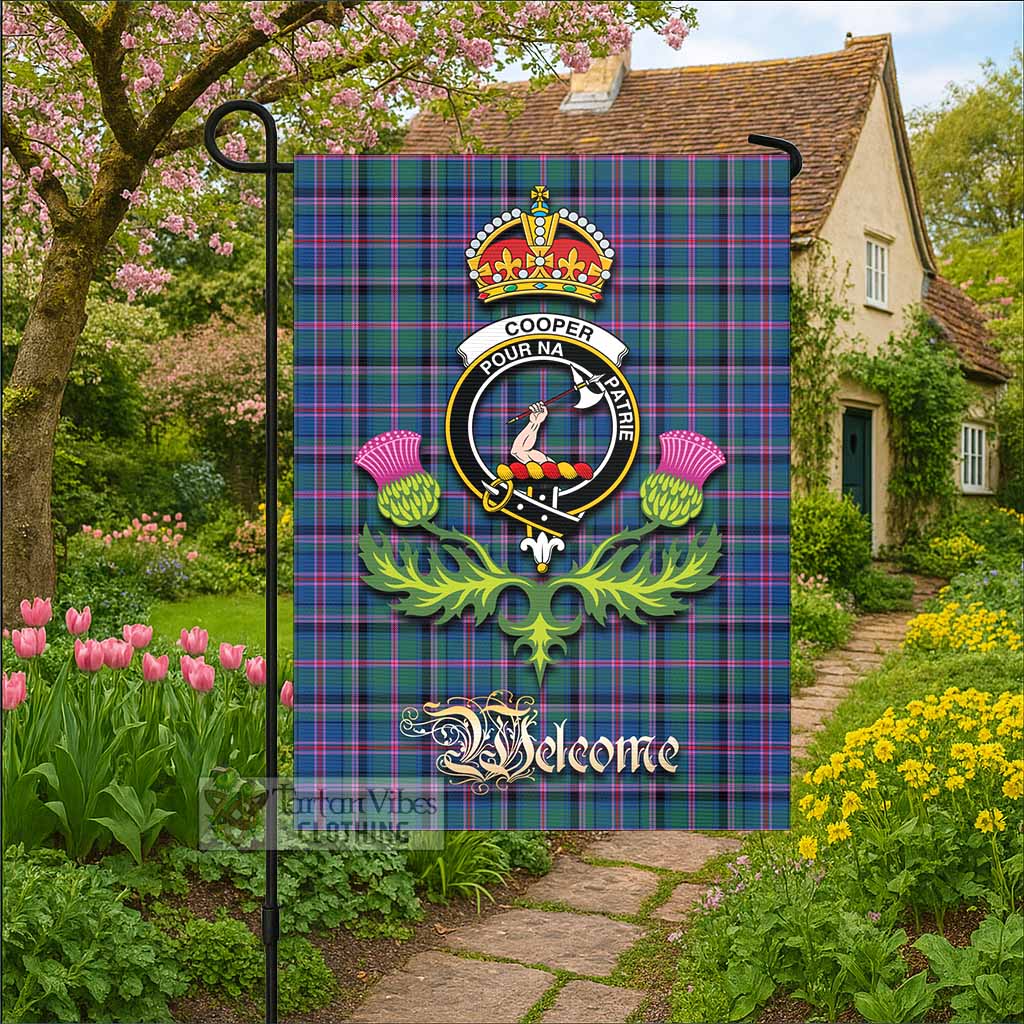 Cooper Tartan Family Crest Garden Flag Royal Thistle Welcome Style - Tartan Vibes Clothing
