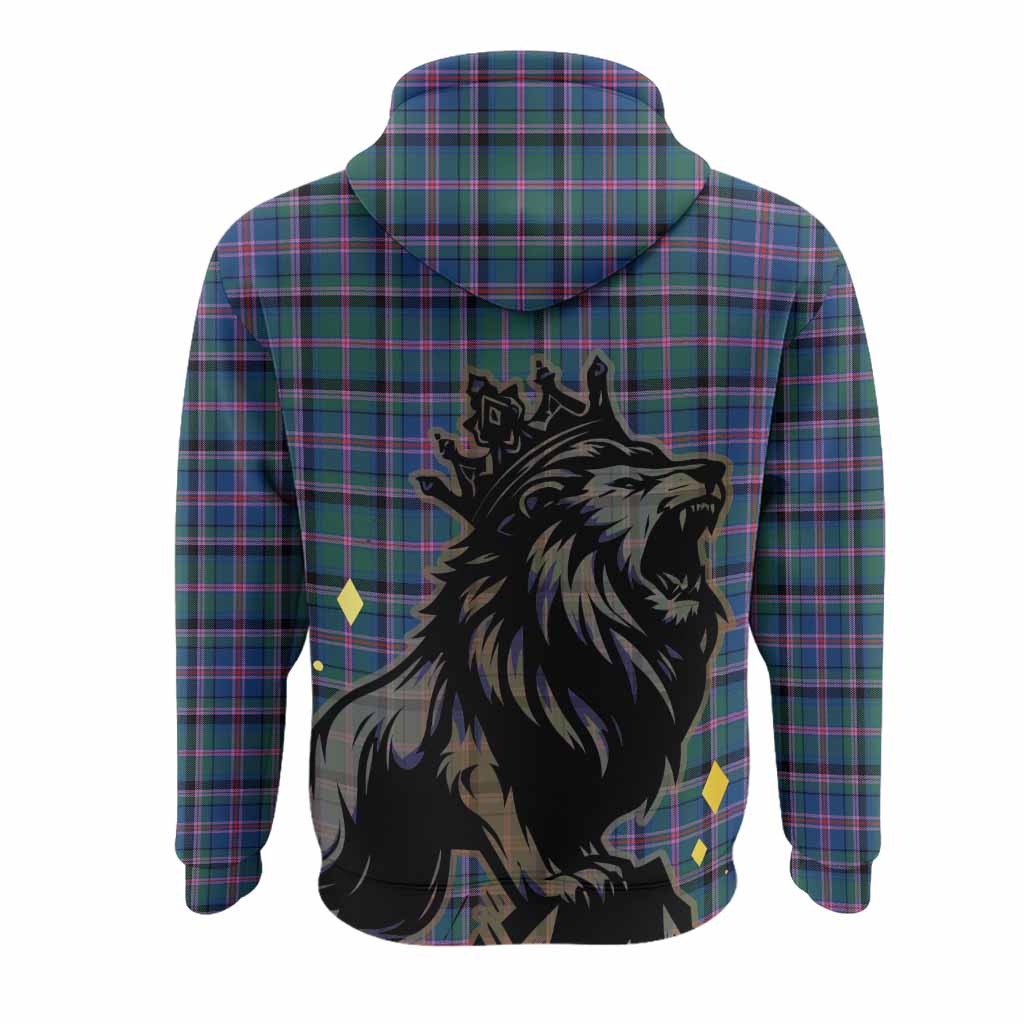 Cooper Tartan Family Crest Hoodie Crowned Lion Roaring